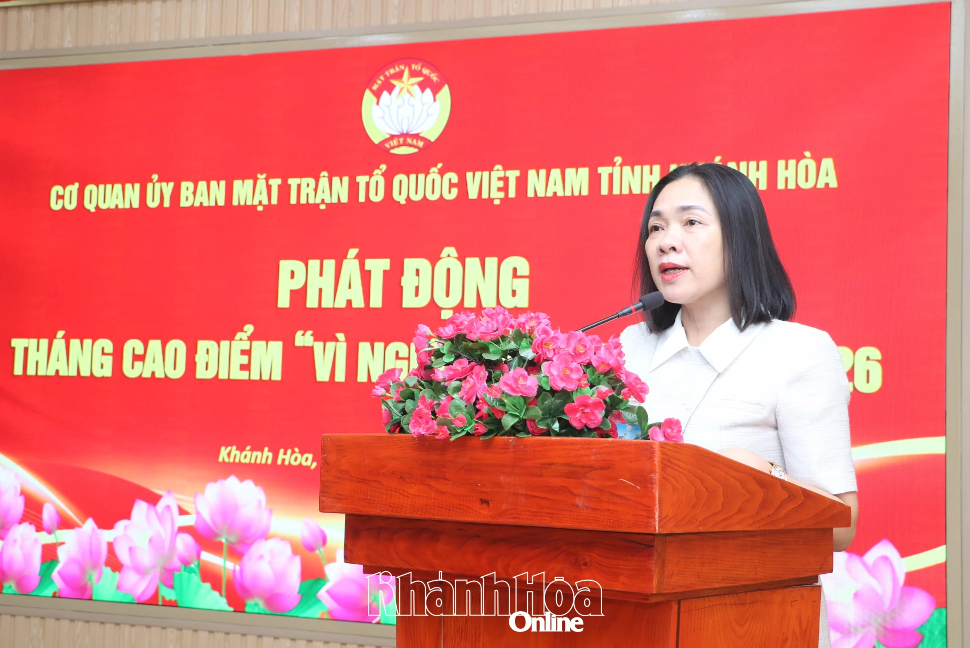 Đồng chí Trần Thu Mai phát biểu tại buổi lễ.