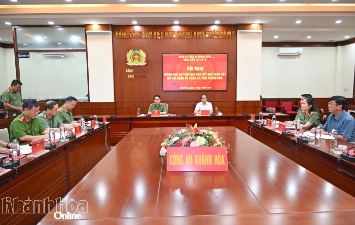 Đoàn giám sát số 10 của Đảng ủy Công an Trung ương thông qua dự thảo báo cáo kết quả giám sát đối với Đảng ủy Công an tỉnh Khánh Hòa