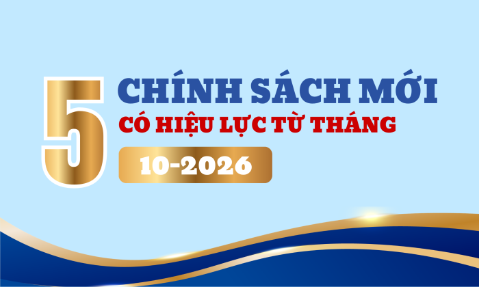 [Infographic] 5 chính sách mới có hiệu lực từ tháng 10-2026