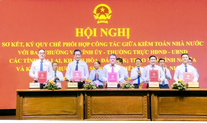 Kiểm toán Nhà nước ký quy chế phối hợp với 3 tỉnh Khánh Hòa, Gia Lai, Đắk Lắk