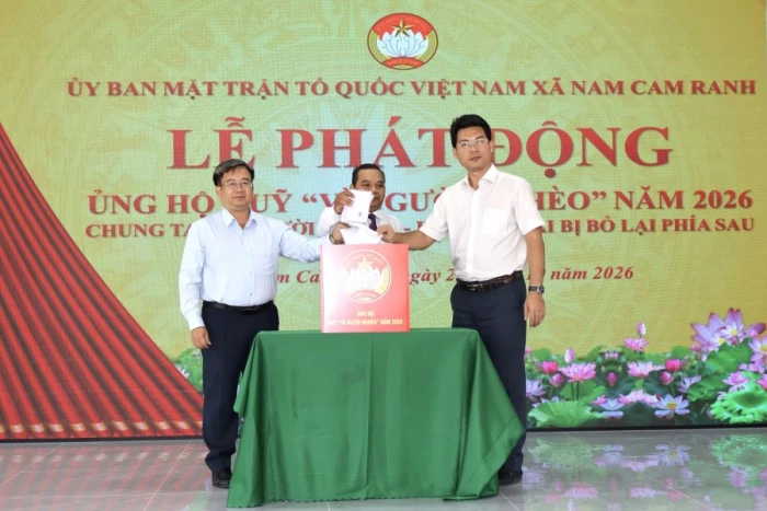 Xã Nam Cam Ranh phát động ủng hộ Quỹ “Vì người nghèo” năm 2026