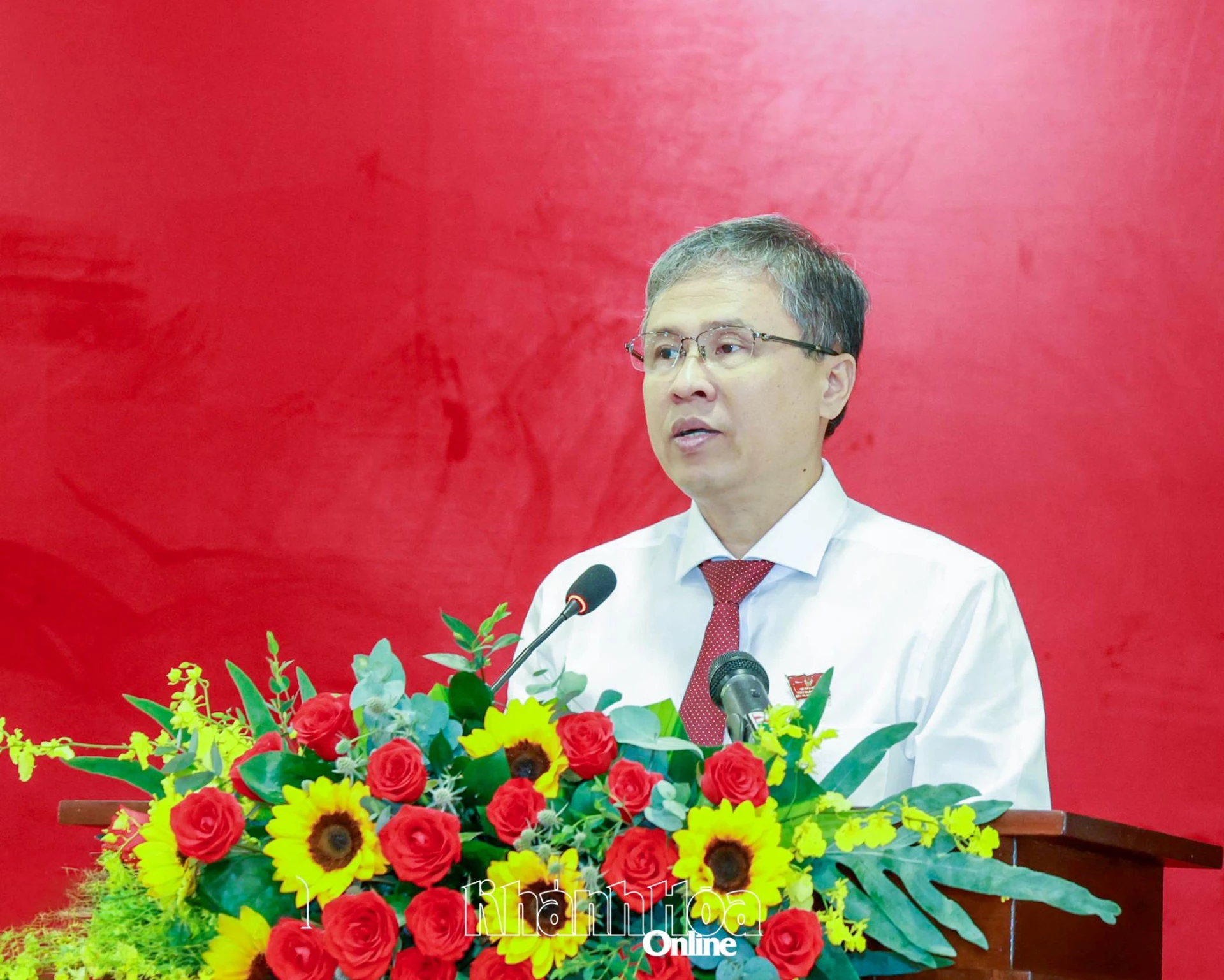 Phó Chủ tịch UBND tỉnh Trần Hòa Nam trình bày nội dung UBND tỉnh trình tại kỳ họp.