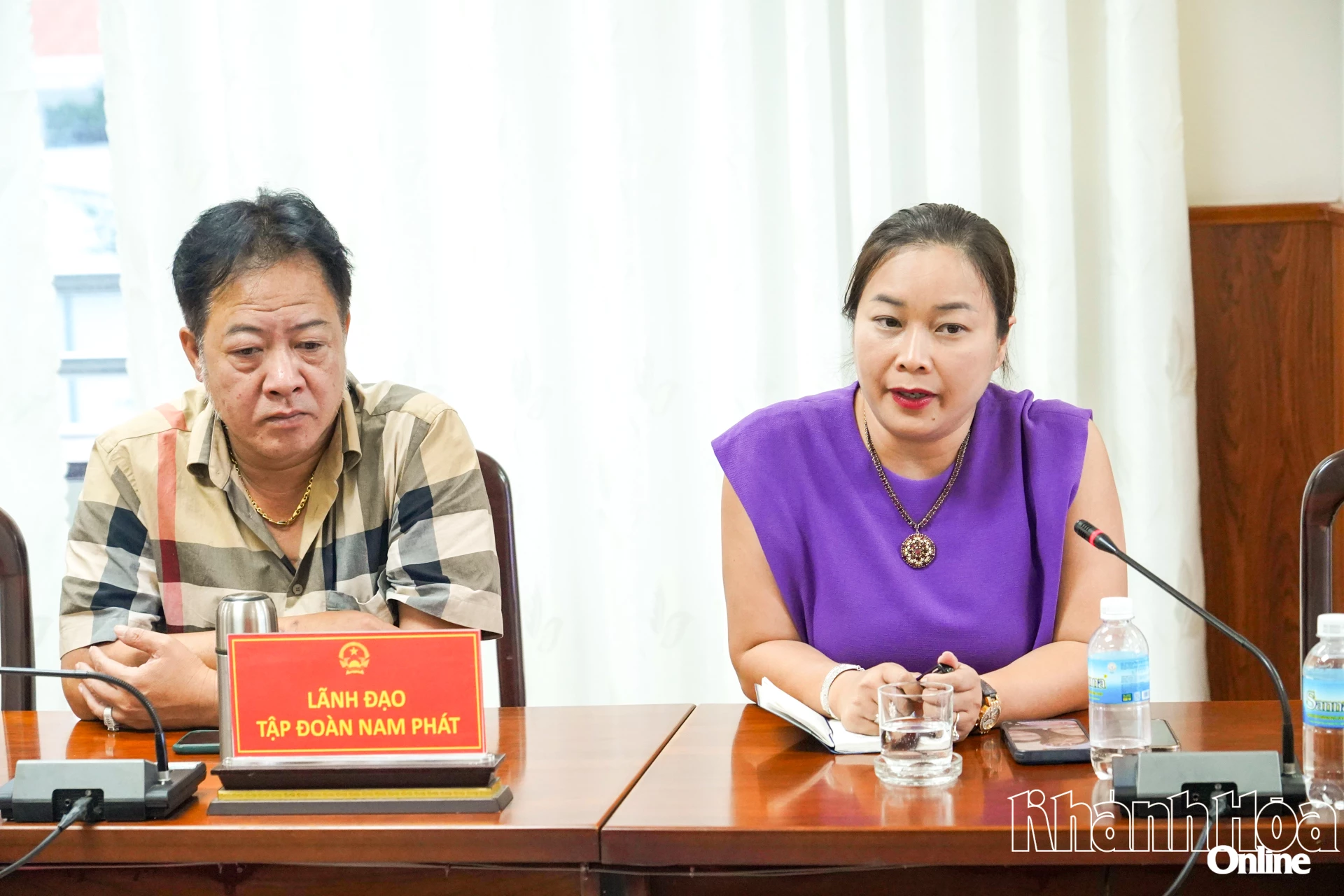Đại diện doanh nghiệp phát biểu tại buổi làm việc.
