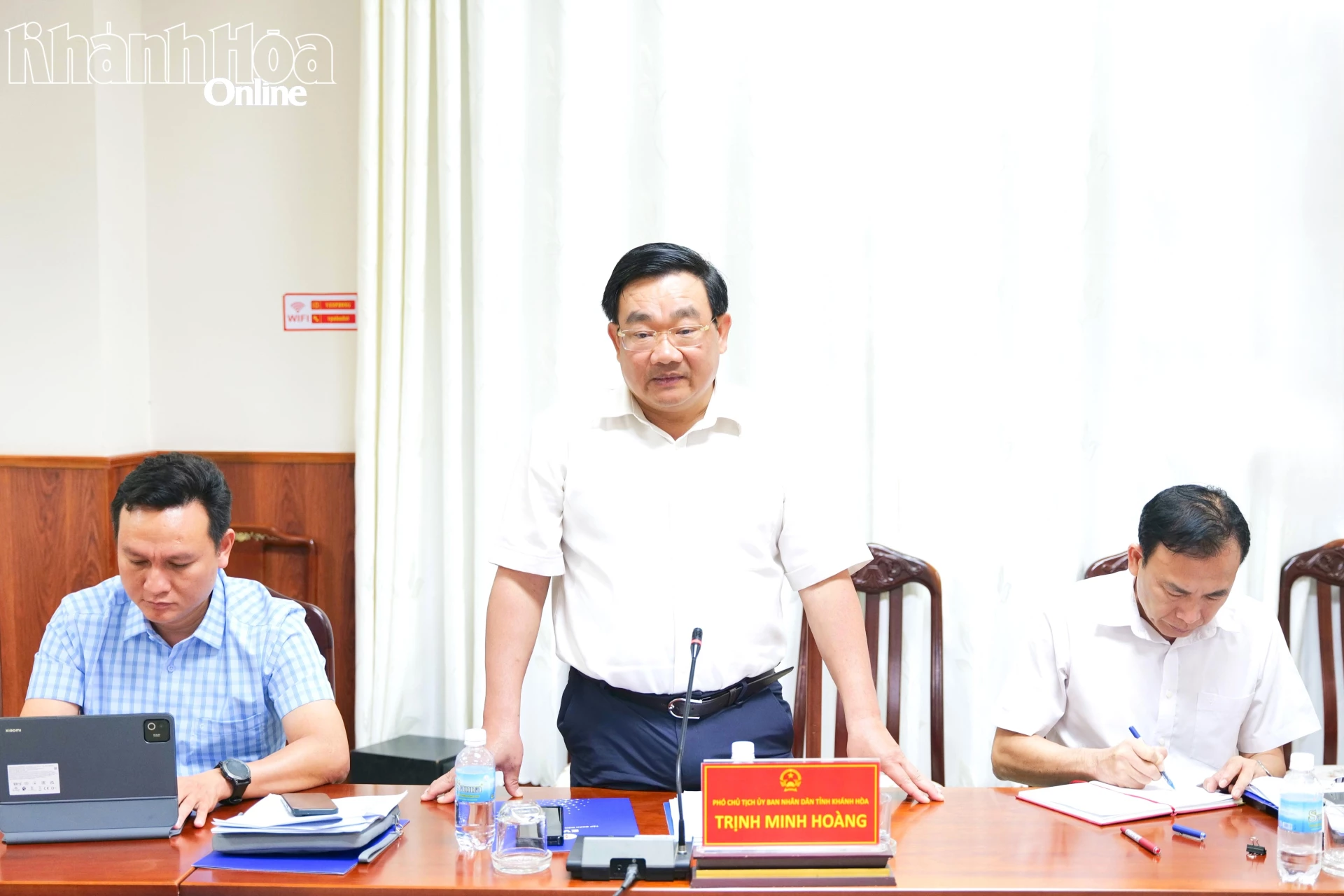 Phó Chủ tịch UBND tỉnh Trịnh Minh Hoàng phát biểu tại buổi làm việc