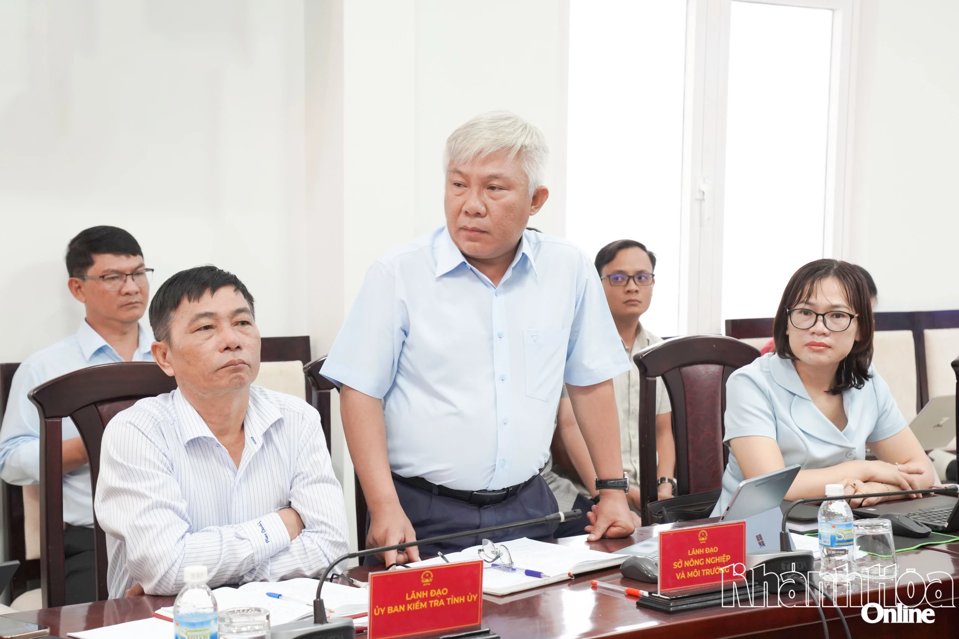 
Lãnh đạo Sở Nông nghiệp và Môi trường phát biểu tại buổi tiếp công dân.