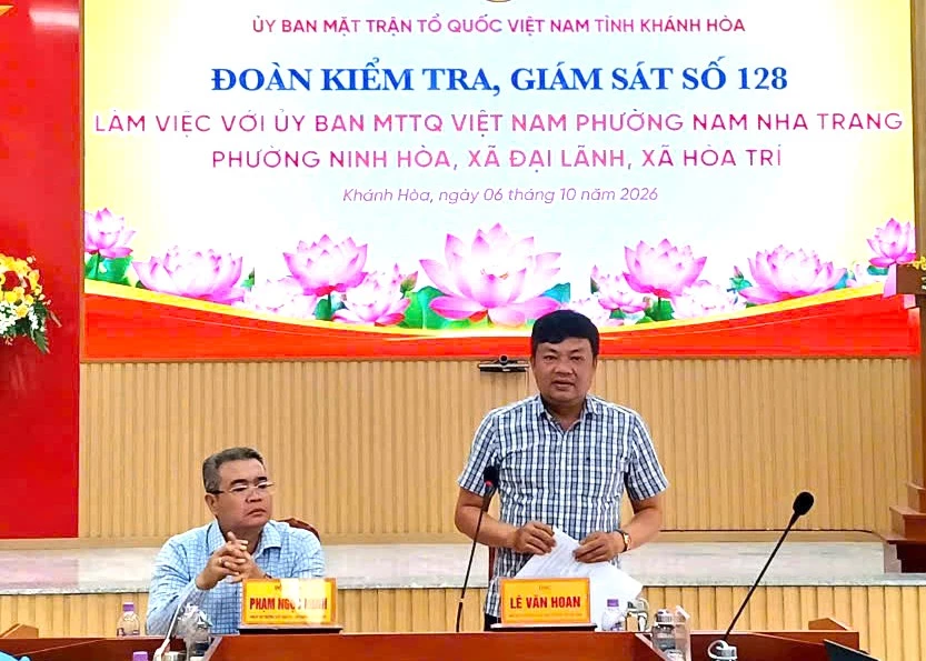 Ông Lê Văn Hoan - Phó Chủ tịch Ủy ban MTTQ Việt Nam tỉnh phát biểu.
