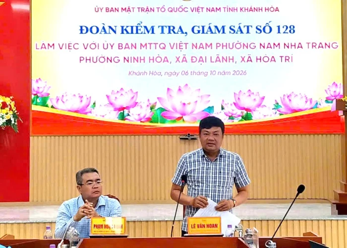 Đoàn kiểm tra, giám sát của Ủy ban MTTQ Việt Nam tỉnh Khánh Hòa làm việc với Mặt trận cơ sở