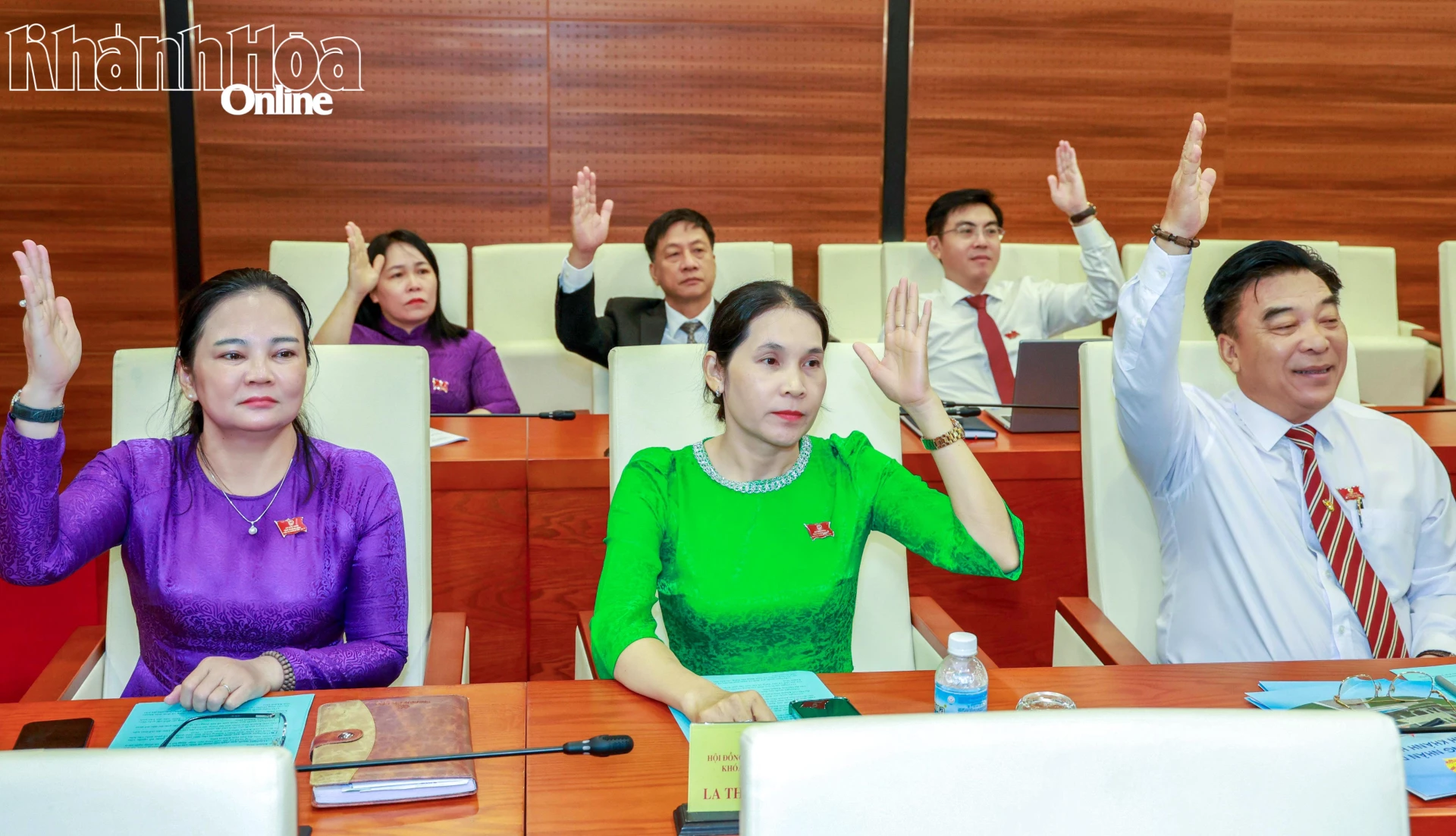 Các đại biểu biểu quyết thông qua các nghị quyết.