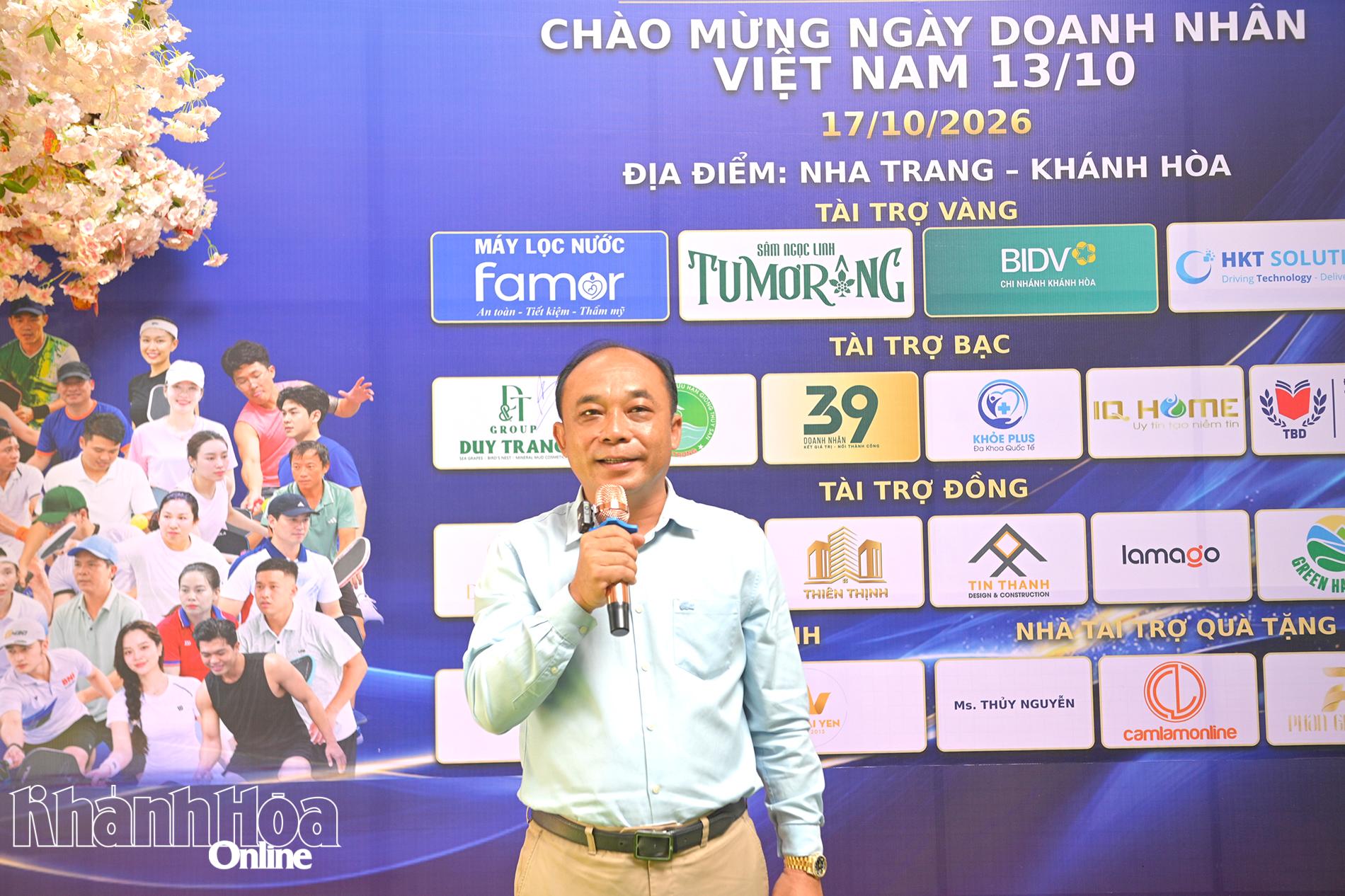 Ông Nguyễn Quang Duy-Ủy viên Trương ương Hội Doanh nhân trẻ Việt Nam, Phó Chủ tịch Thường trực Hội Doanh nhân trẻ Khánh Hòa phát biểu.