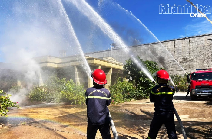 Thực tập phương án chữa cháy tại Nhà máy Thủy điện Tân Mỹ