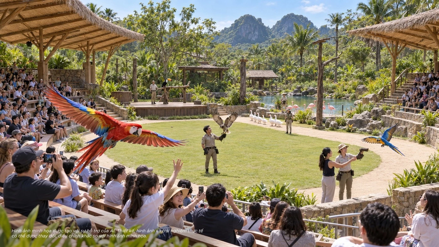 Những chương trình biểu diễn mang màu sắc văn hóa các châu lục tại Công viên Lễ hội Safari.