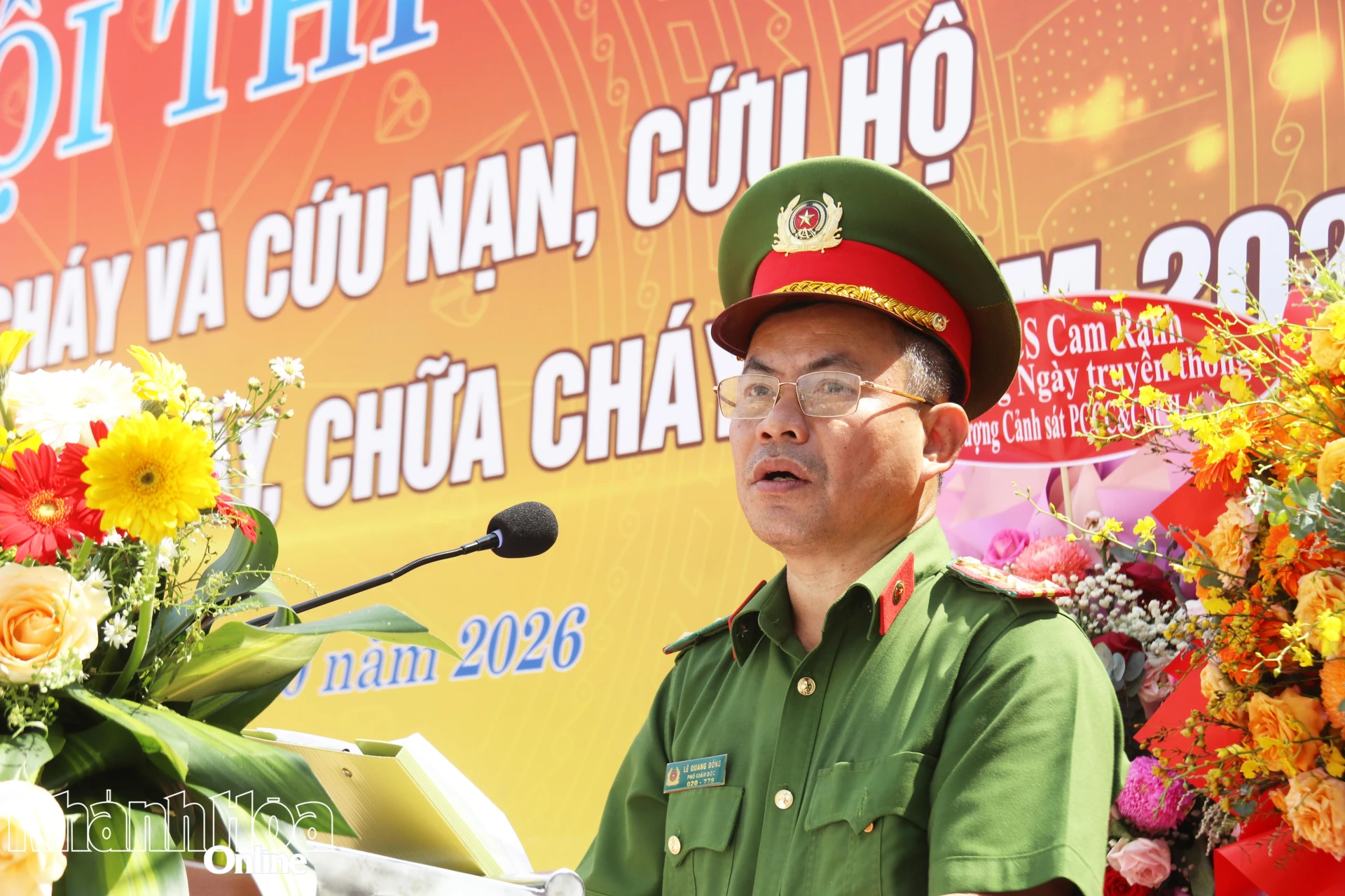 Đại tá Lê Quang Đồng phát biểu bế mạc hội thi.