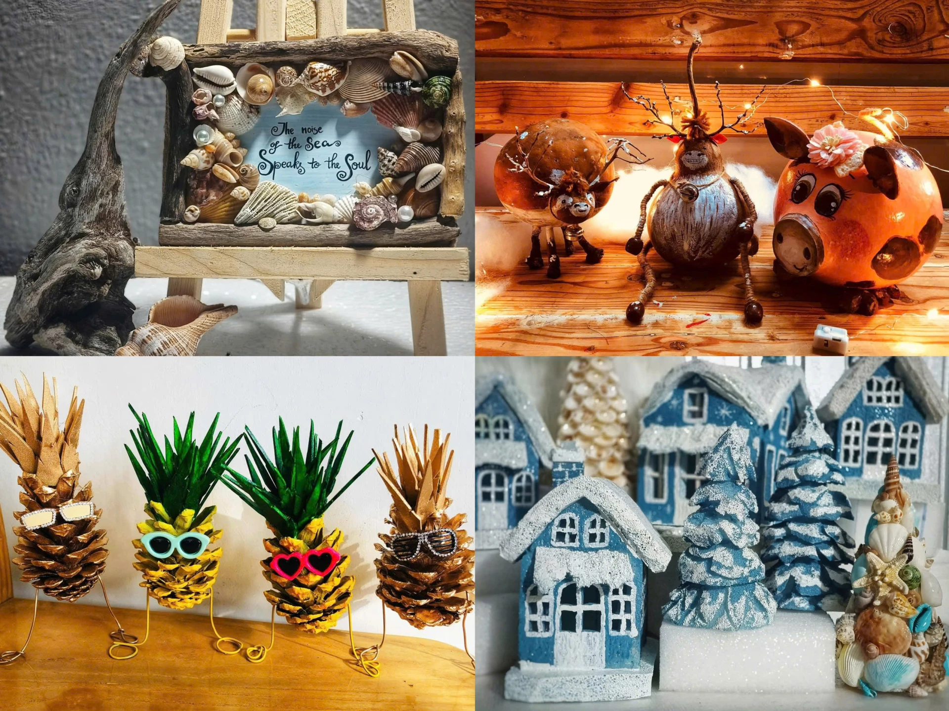 Nhiều món đồ tái chế sinh động, mang nhiều dấu ấn riêng. 
