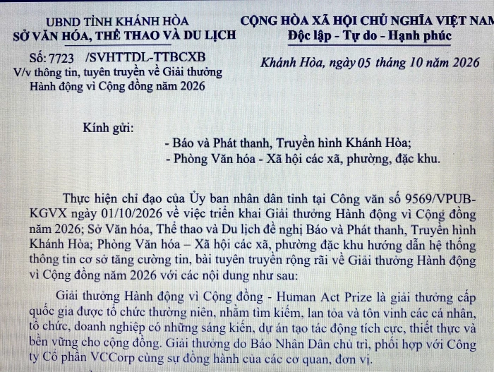 Tăng cường tuyên truyền về Giải thưởng Hành động vì cộng đồng năm 2026