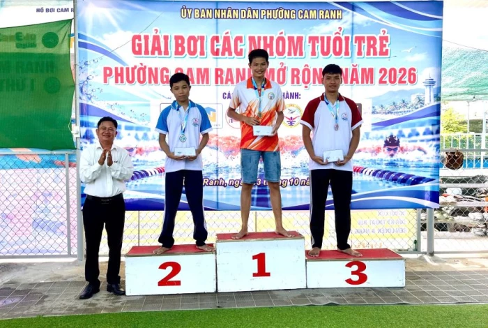 Phường Cam Ranh tổ chức Giải bơi các nhóm tuổi trẻ mở rộng năm 2026