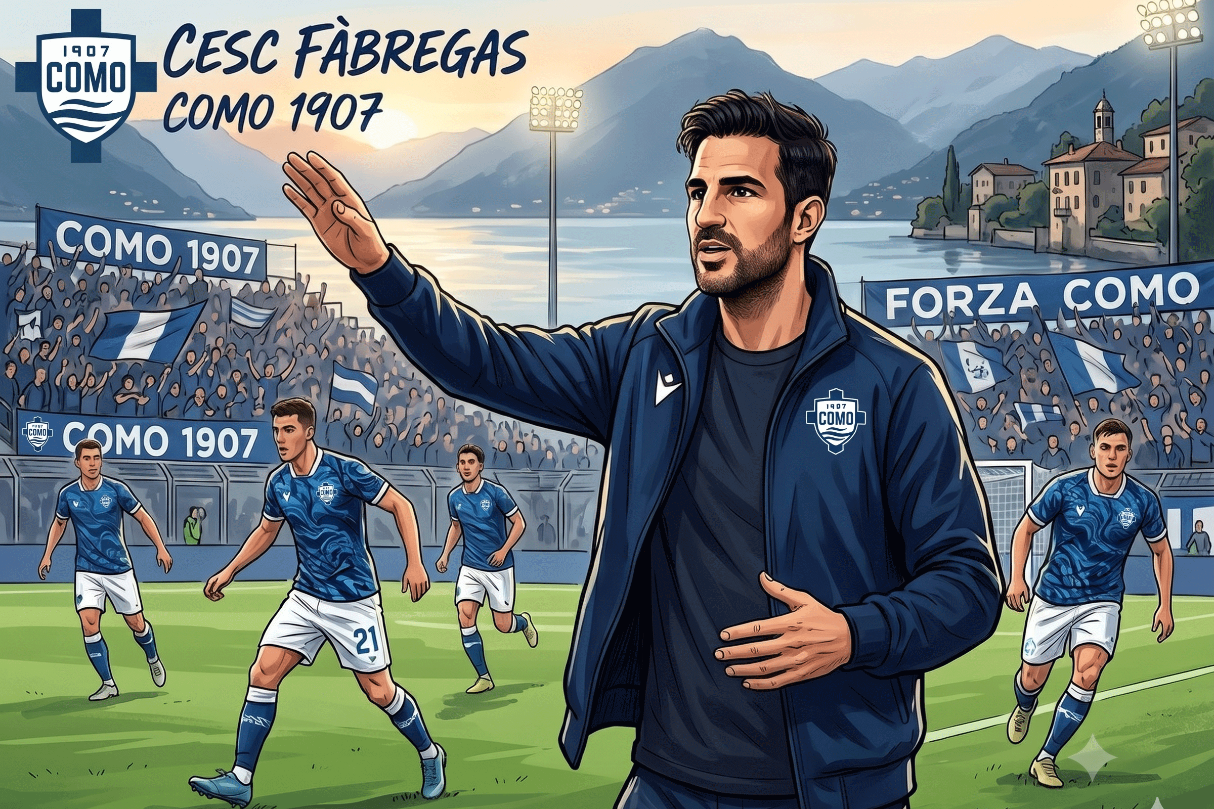 Como đang phát triển rất tốt dưới bàn tay của huấn luyện viên Cesc Fabregas. (Ảnh minh họa AI)