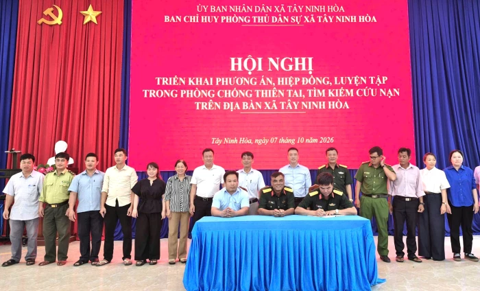 Xã Tây Ninh Hòa hiệp đồng ứng phó thiên tai