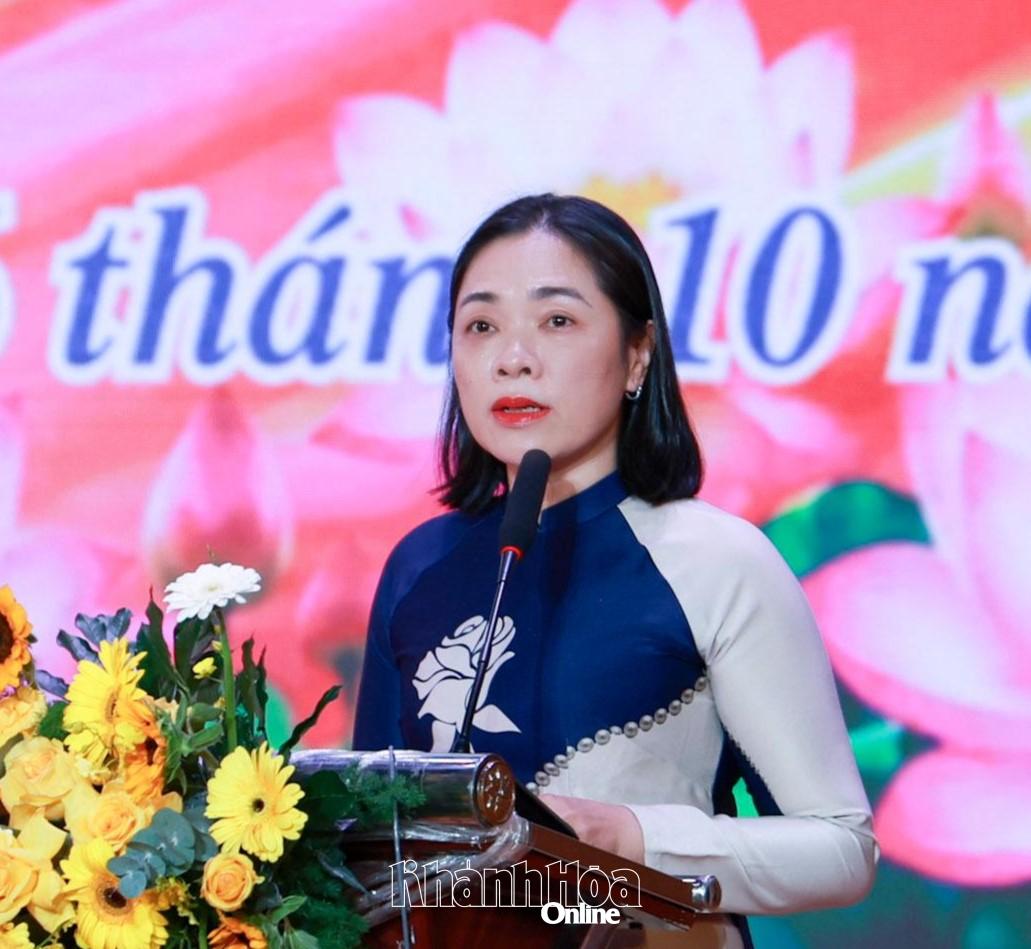 Đồng chí Trần Thu Mai phát biểu tại buổi lễ.