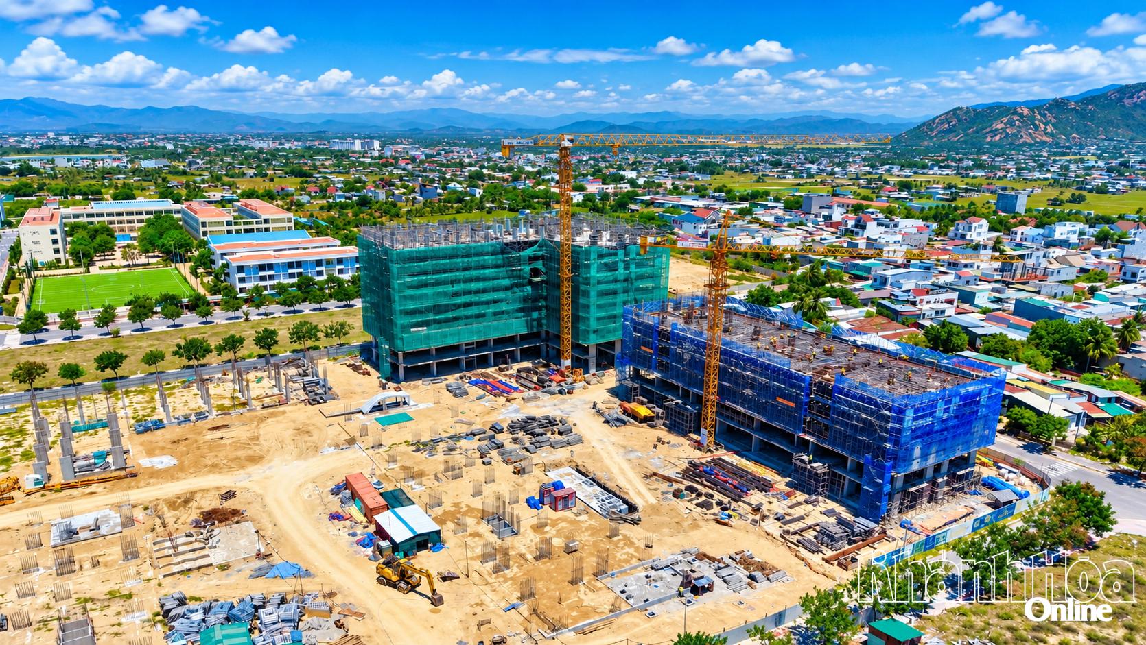 Dự án Nhà ở xã hội NOXH-01 Khu đô thị biển Bình Sơn - Ninh Chử (khu K2) đang tăng tốc thi công