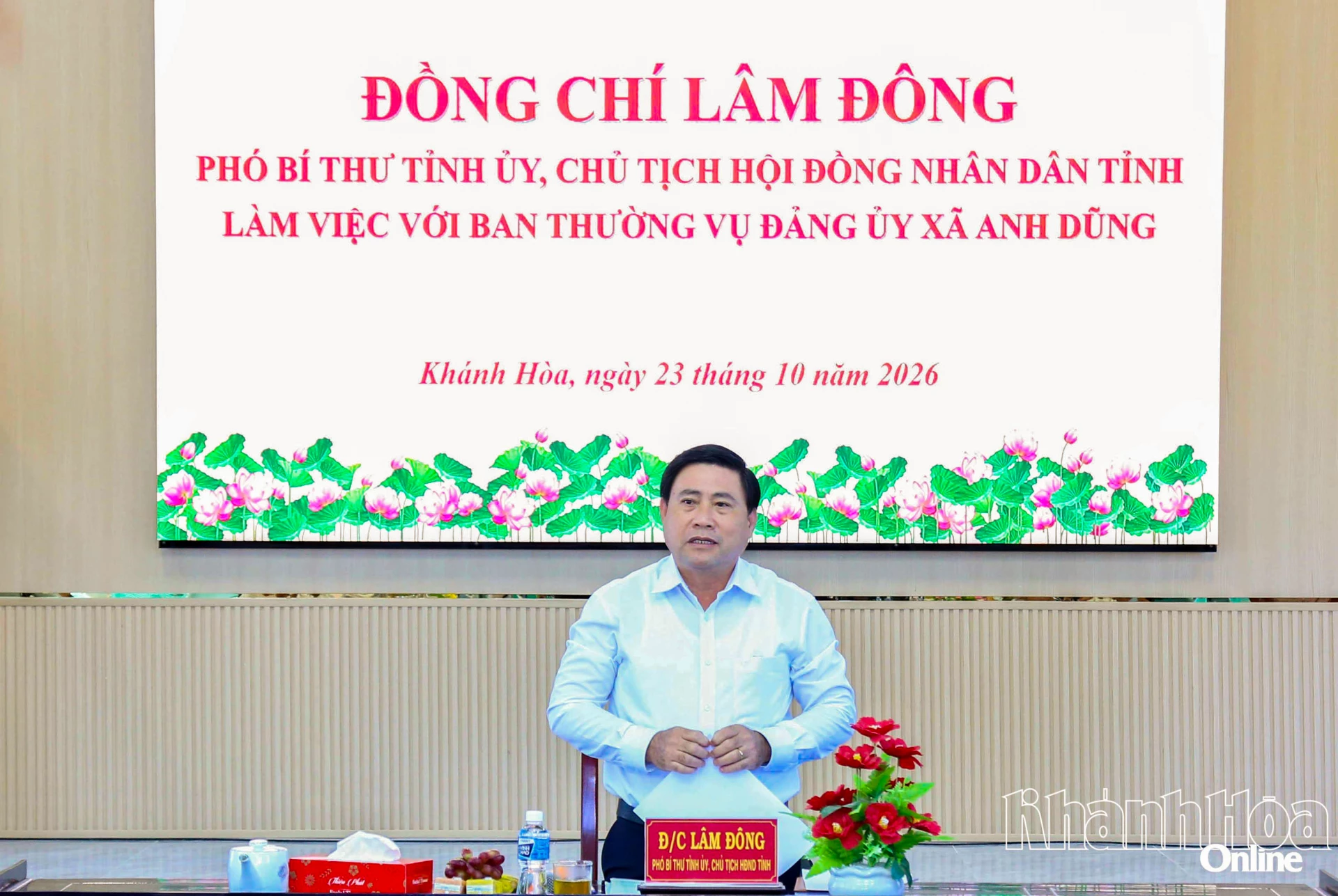 Đồng chí Lâm Đông phát biểu chỉ đạo tại buổi làm việc.