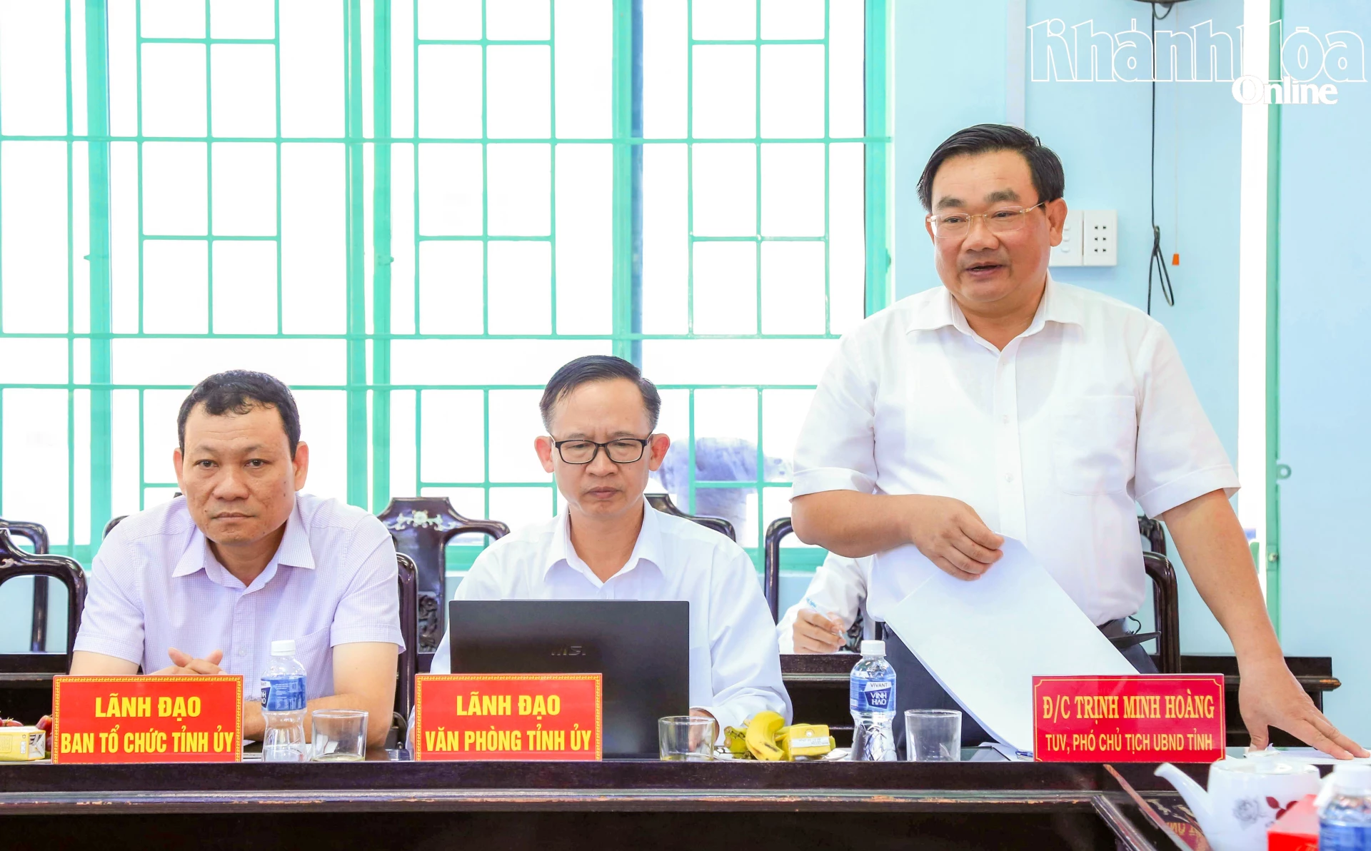 Đồng chí Trịnh Minh Hoàng phát biểu tại buổi làm việc.