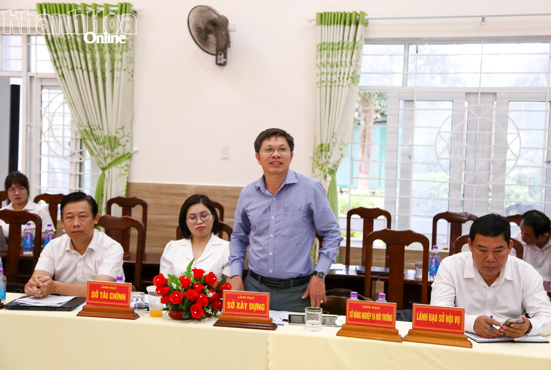 Lãnh đạo Sở Xây dựng phát biểu tại buổi làm việc