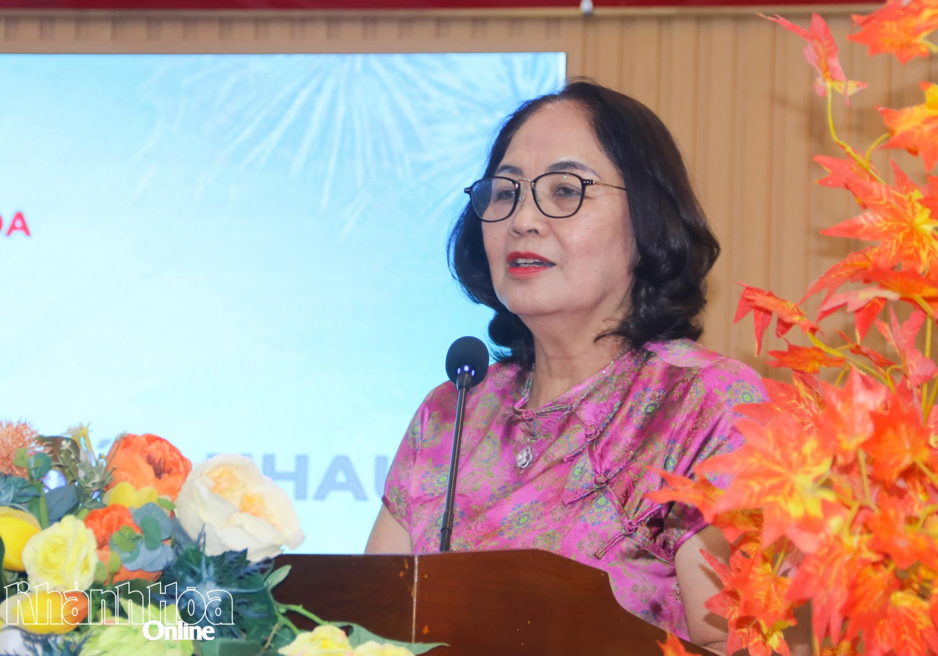Bà Nguyễn Thị Hạnh - Chủ tịch Hội Người cao tuổi tỉnh phát biểu khai mạc lớp tập huấn.