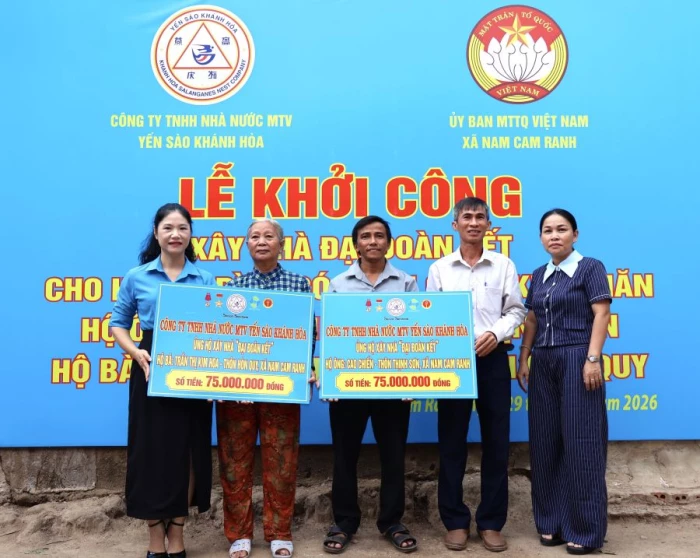 Khởi công xây dựng 2 nhà Đại đoàn kết cho hộ có hoàn cảnh khó khăn xã Nam Cam Ranh