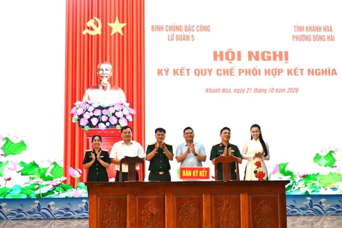 Lữ đoàn Đặc công nước 5 tổ chức hội nghị ký kết quy chế phối hợp kết nghĩa