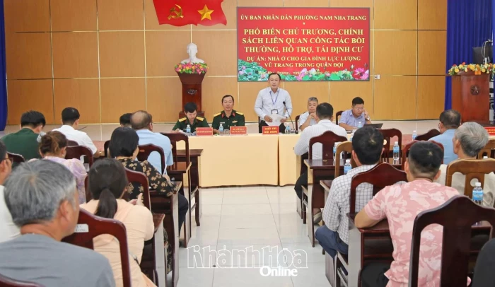 Phường Nam Nha Trang phổ biến chủ trương, chính sách thực hiện dự án xây dựng nhà ở cho gia đình lực lượng vũ trang