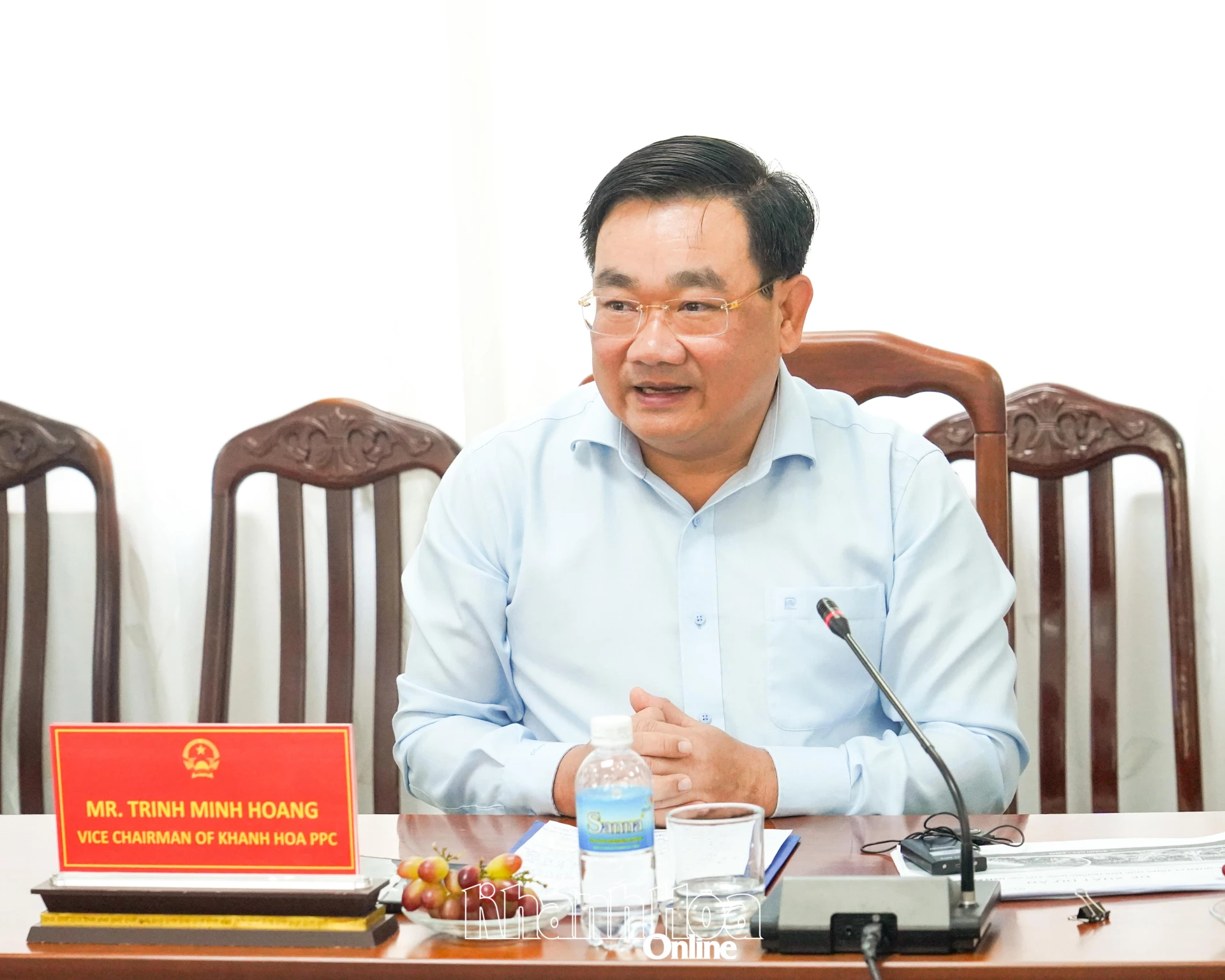 Phó Chủ tịch UBND tỉnh - Trịnh Minh Hoàng phát biểu tại buổi làm việc.