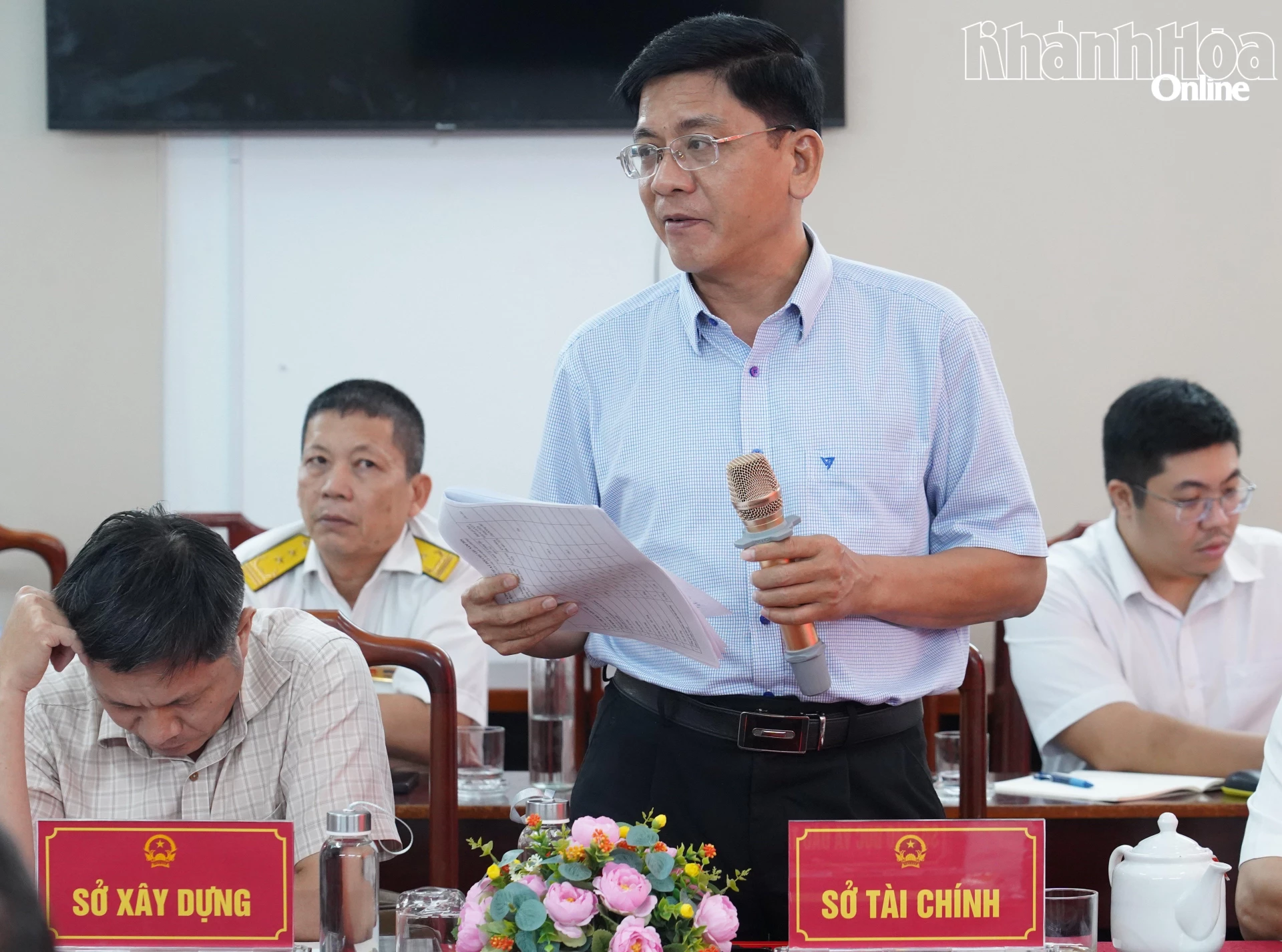 Đại diện lãnh đạo Sở Tài Chính phát biểu tại buổi làm việc.