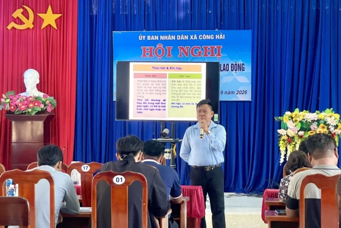 Xã Công Hải tập huấn phòng, chống thiên tai cho 80 cán bộ, công chức, viên chức