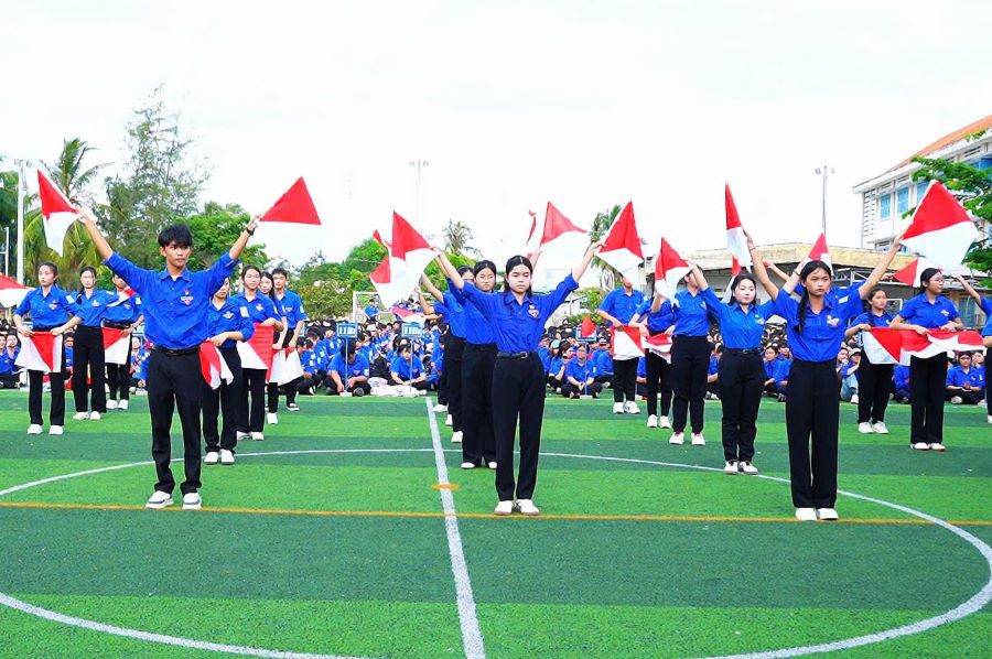 Tiết mục đồng diễn Semaphore tại chương trình.