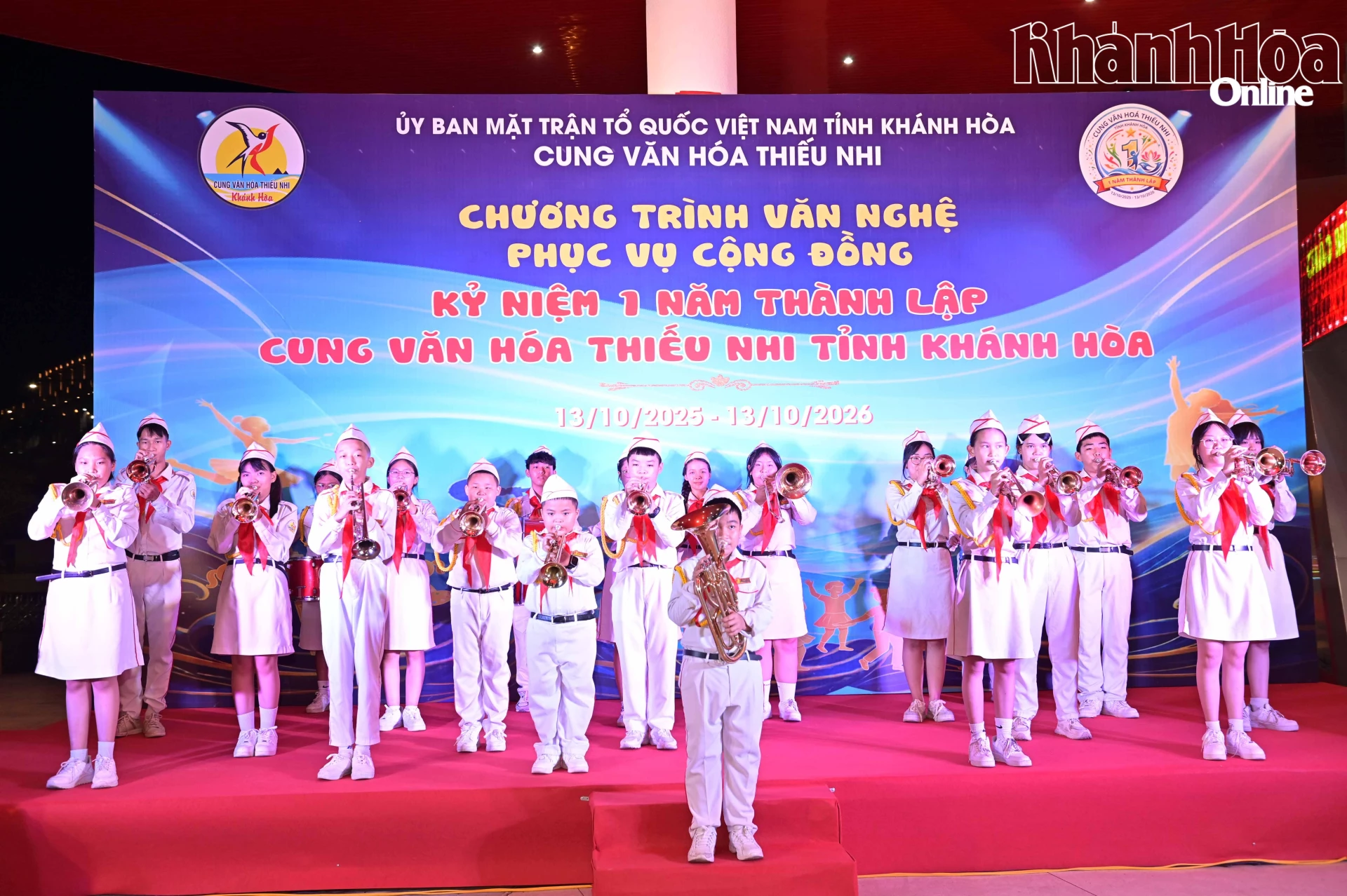 Tiết mục biểu diễn của Đội Nghi thức Cung Văn hóa thiếu nhi tỉnh.