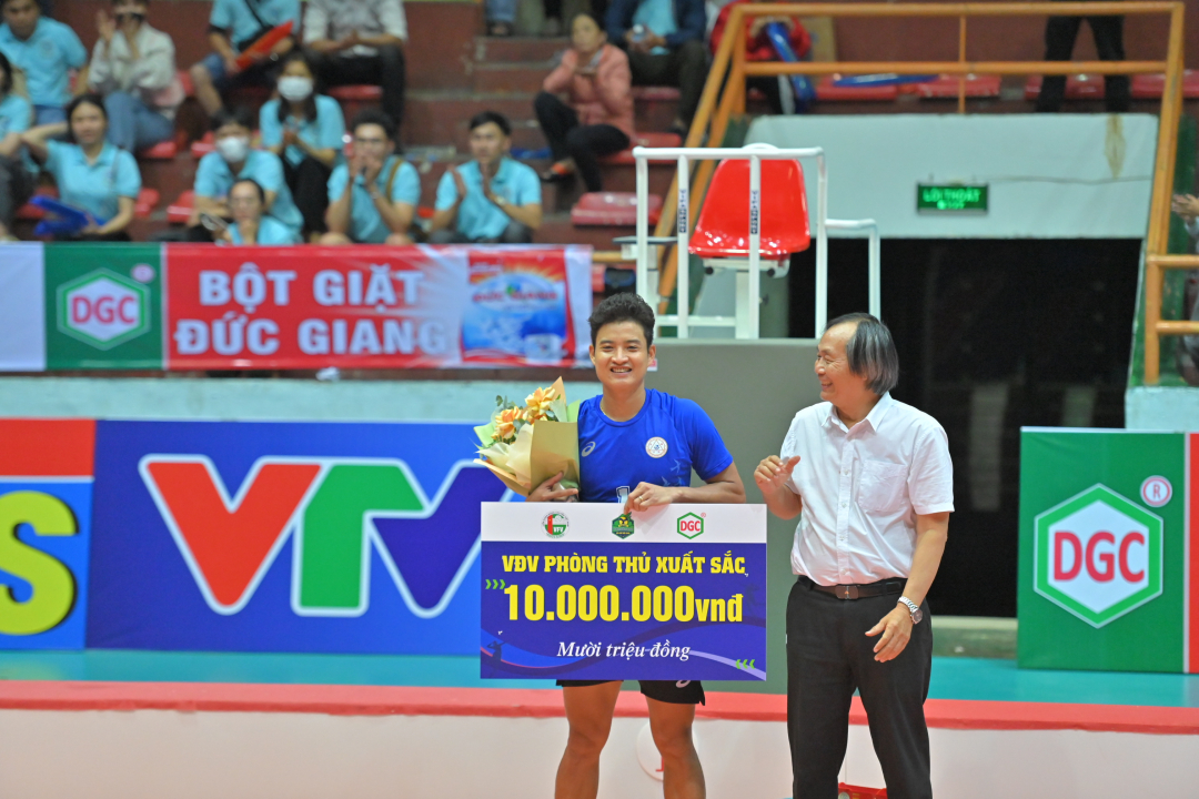 Huynh Trung Truc (Sanest Khanh Hoa) is voted the best defender

