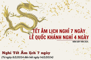 Tết Âm lịch nghỉ 7 ngày, lễ Quốc khánh nghỉ 4 ngày