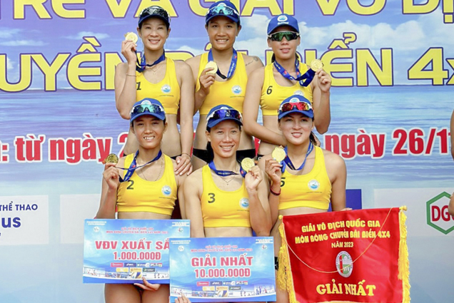 Sanvinest Khanh Hoa win women’s event in national 4x4 beach volleyball championships 2023