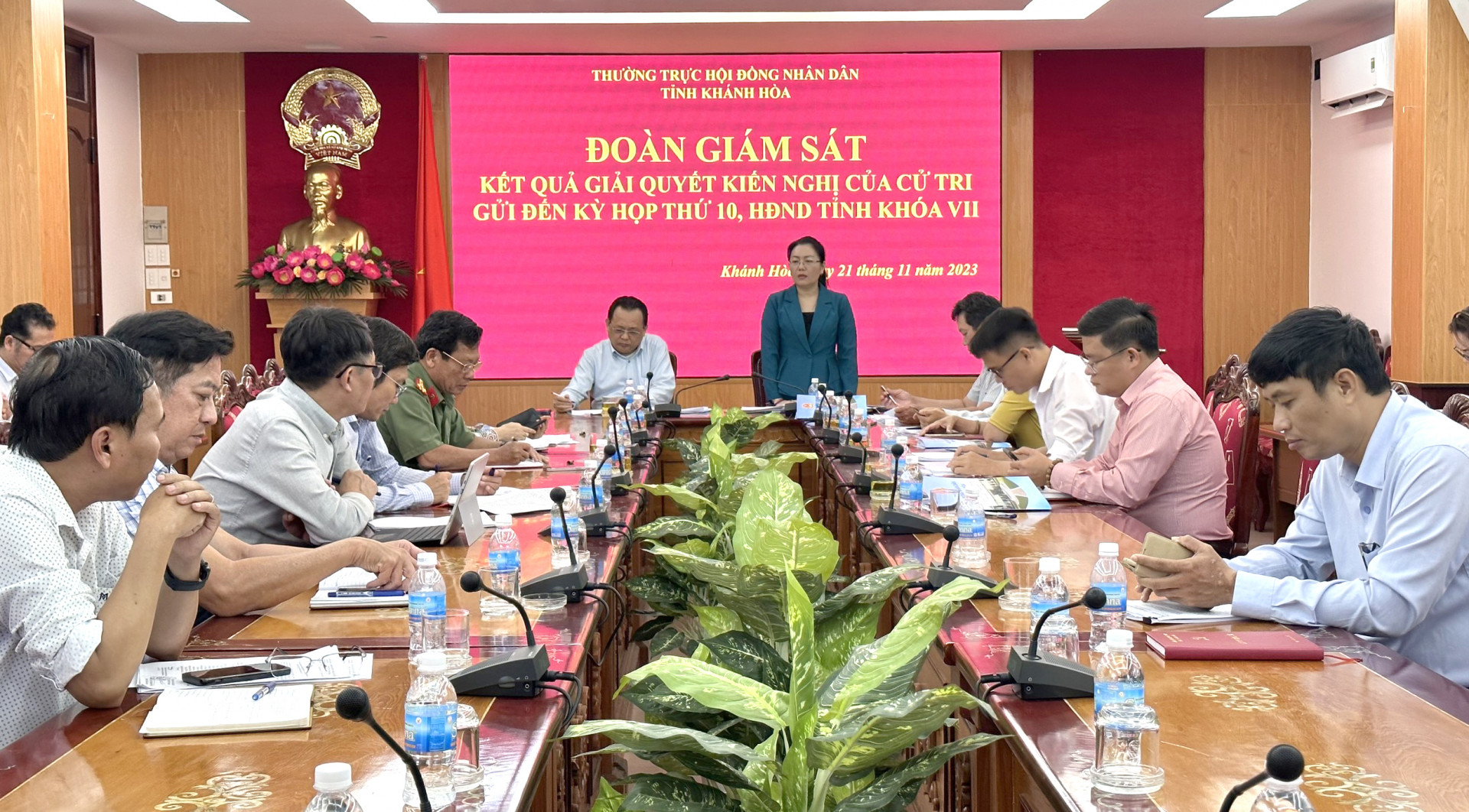 Đồng chí Phạm Thị Xuân Trang phát biểu tại buổi làm việc
