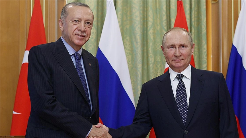 Tổng thống Thổ Nhĩ Kỳ Recep Tayyip Erdogan (trái và Tổng thống Nga Vladimir Putin. Ảnh: Anadolu (AA)

