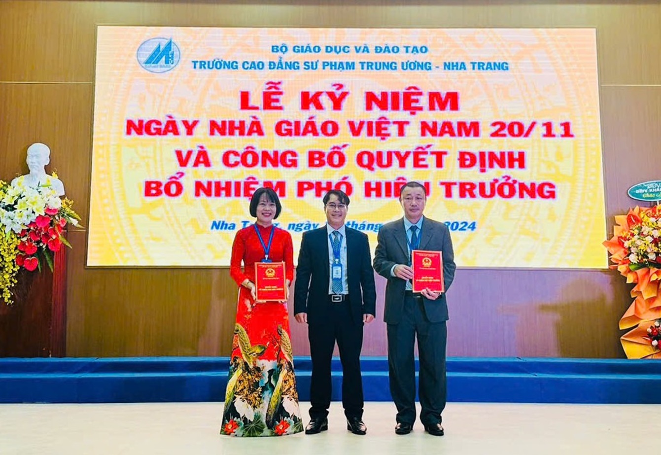 Trường Cao đẳng Sư phạm Trung ương - Nha Trang: Công bố quyết định bổ nhiệm 2 phó hiệu trưởng