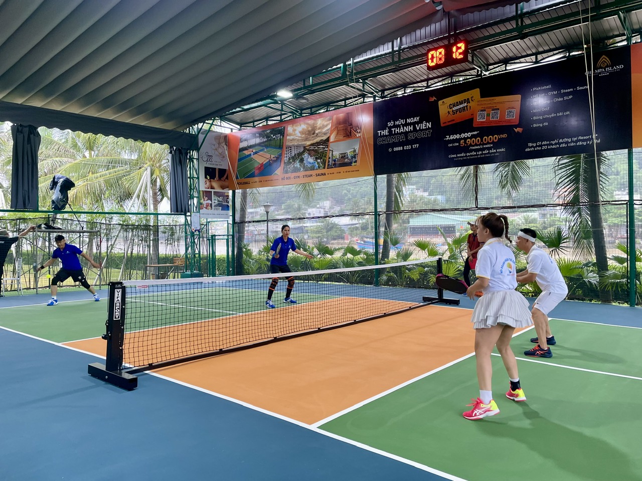 People playing pickleball in Champa Island 

