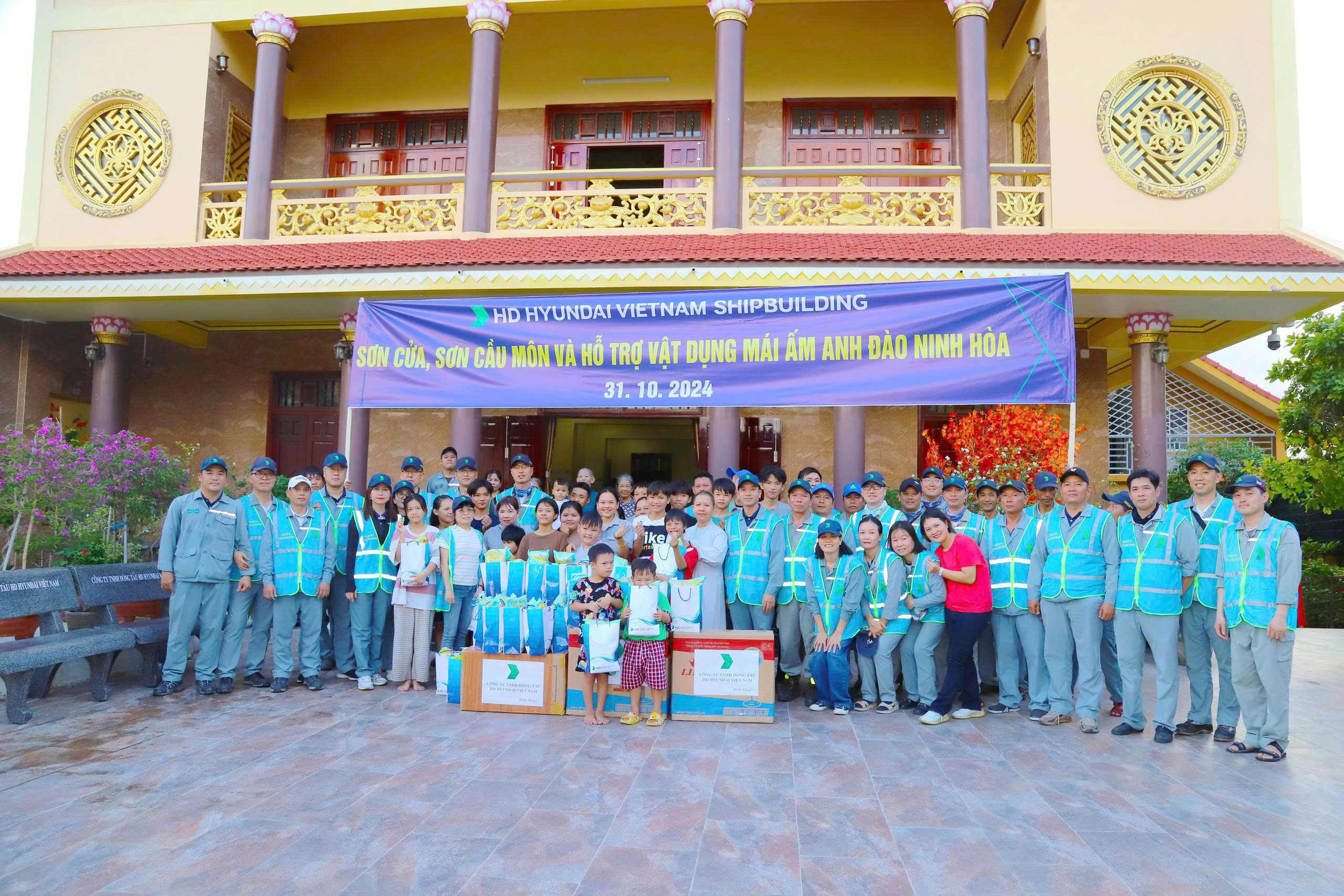 Công ty TNHH Đóng tàu HD Hyundai Việt Nam: Tổ chức hoạt động thiện nguyện tại Mái ấm Anh Đào