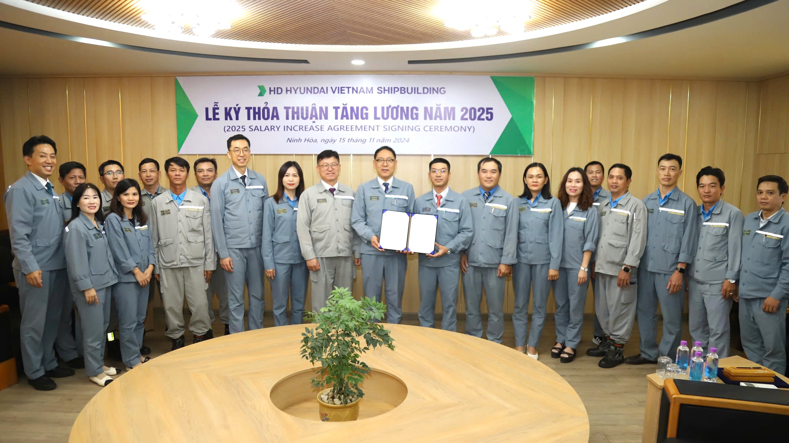 Công ty TNHH Đóng tàu HD Hyundai Việt Nam tăng 10% lương cơ bản cho người lao động năm 2025