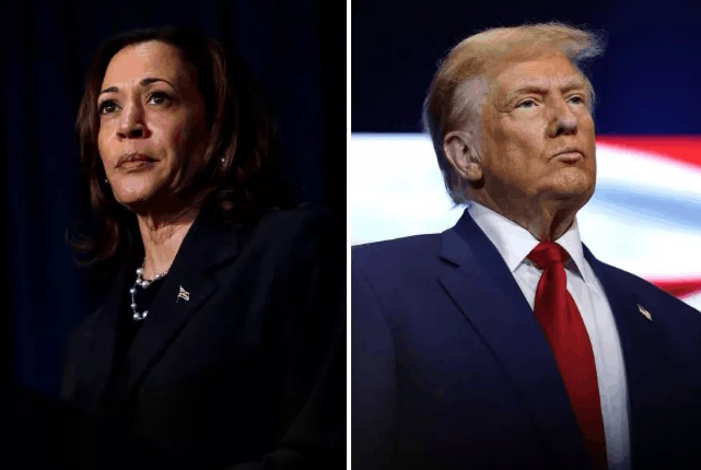 Ứng cử viên Donald Trump của đảng Cộng hòa đang tạm dẫn trước ứng cử viên Kamala Harris của đảng Dân chủ.