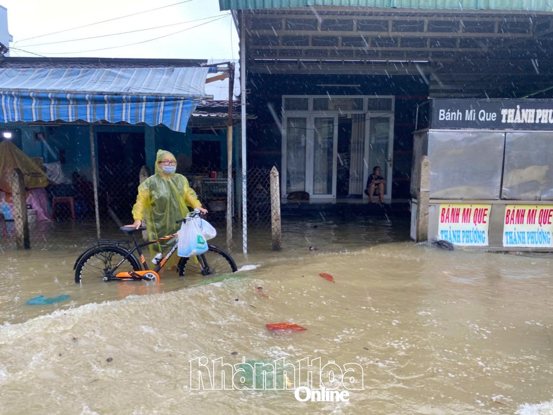 Khu vực bị ngập ở xã Diên Khánh sáng 19-11.