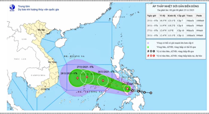 Sóng lớn trên biển, không khí lạnh trên đất liền