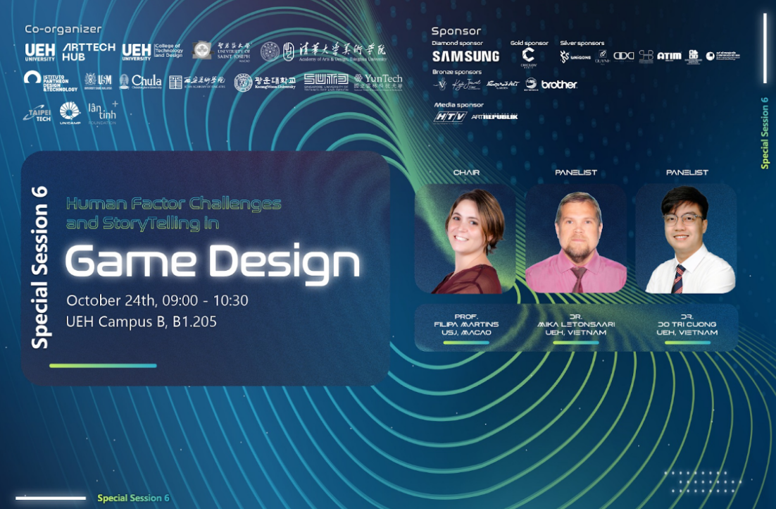 Hình 1. Phiên thảo luận “Human Factor Challenges and StoryTelling in Game Design”

