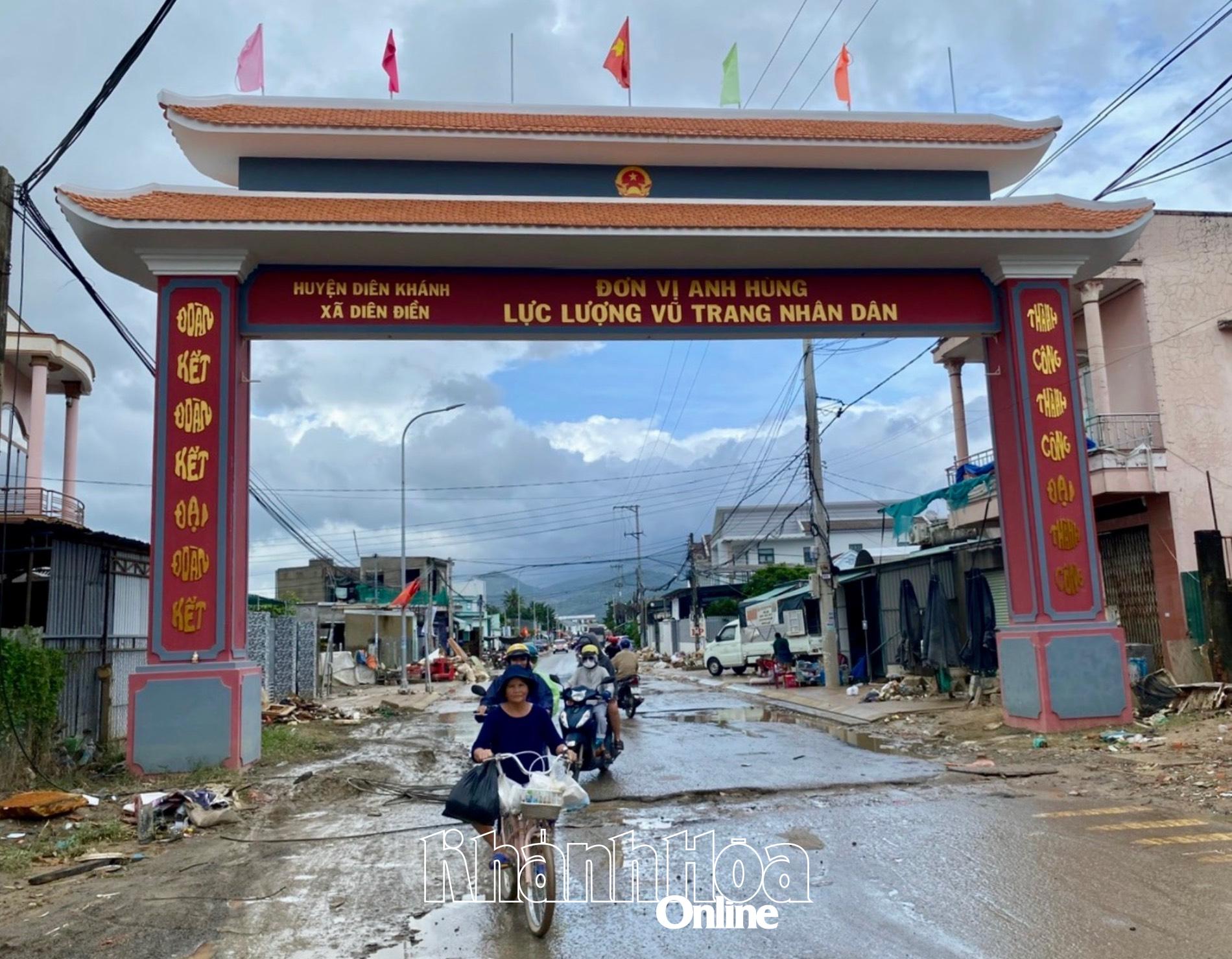 Nhịp sống đang dần trở lại sau mưa lũ tại xã Diên Điền.