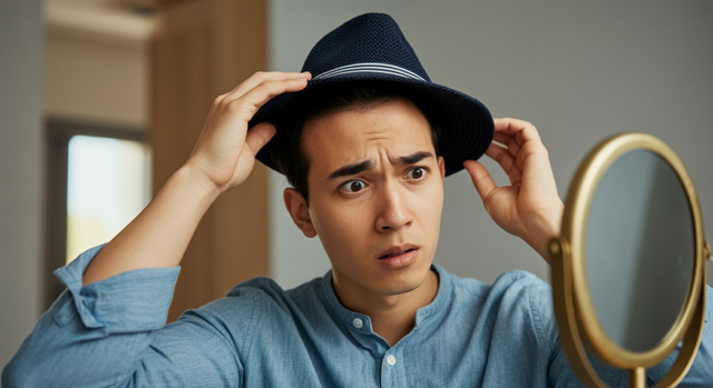 Việc giảm bớt thời gian đội mũ trong ngày sẽ hạn chế áp lực lên da đầu và chân tóc.